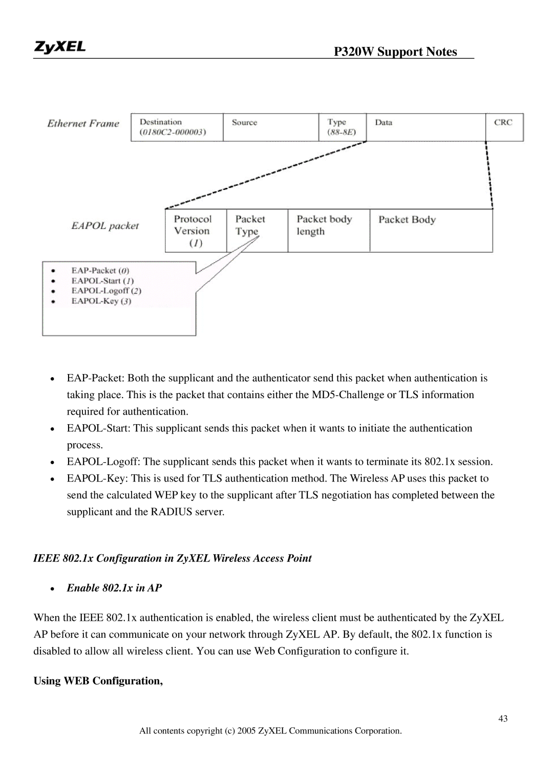 ZyXEL Communications 320W manual Using WEB Configuration 