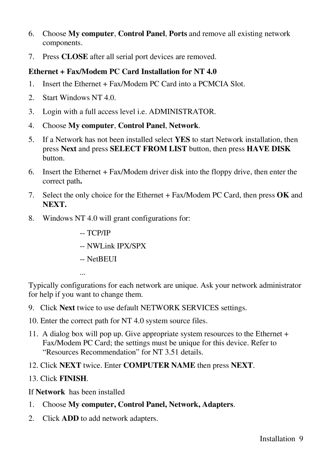 ZyXEL Communications 3356P-LAN user manual Choose My computer, Control Panel, Network 