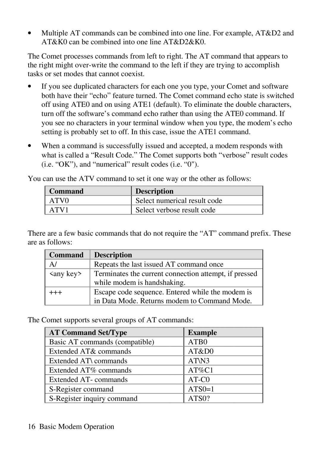 ZyXEL Communications 3356P-LAN user manual Command Description, AT Command Set/Type Example 