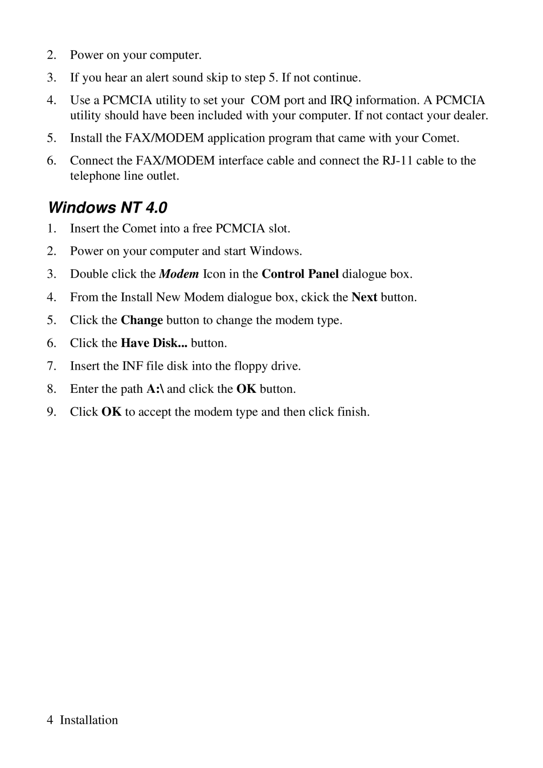 ZyXEL Communications 3356P user manual Windows NT 