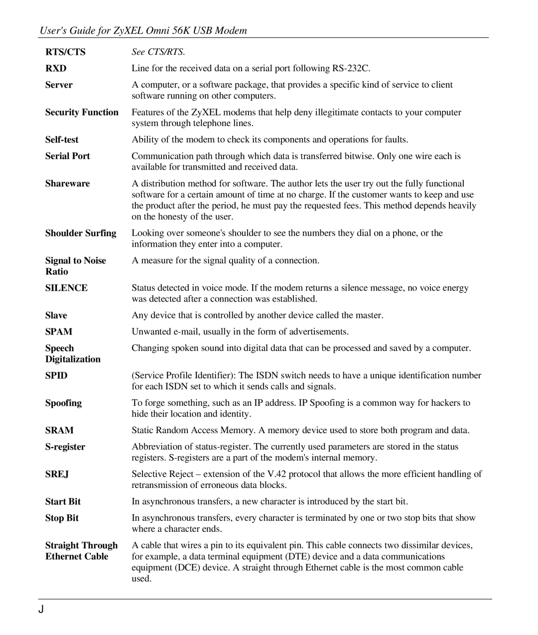 ZyXEL Communications 56K manual Rts/Cts 