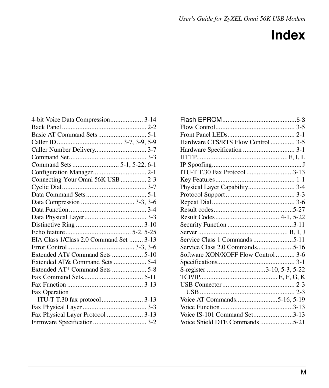 ZyXEL Communications 56K manual Index 