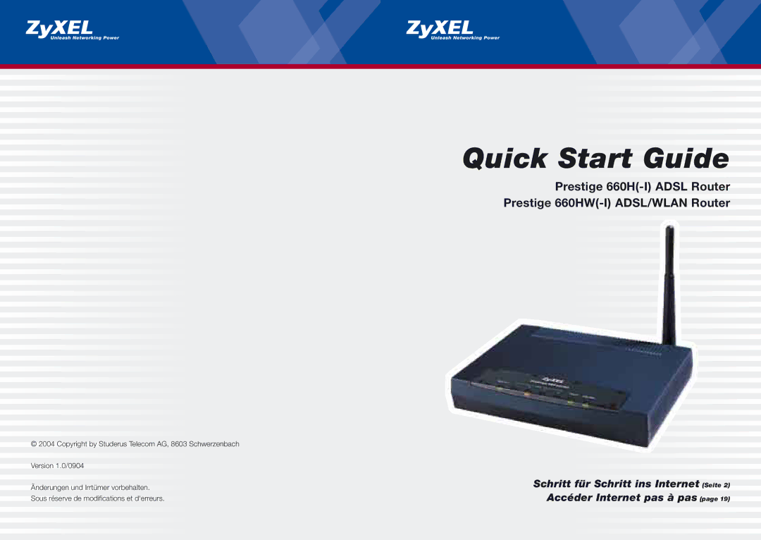 ZyXEL Communications 660H quick start Quick Start Guide 