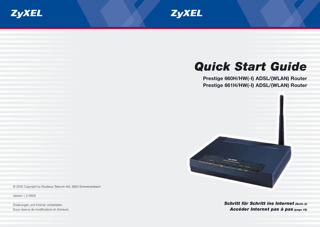 ZyXEL Communications 661H/HW(-I), 660H/HW(-I) quick start Quick Start Guide 