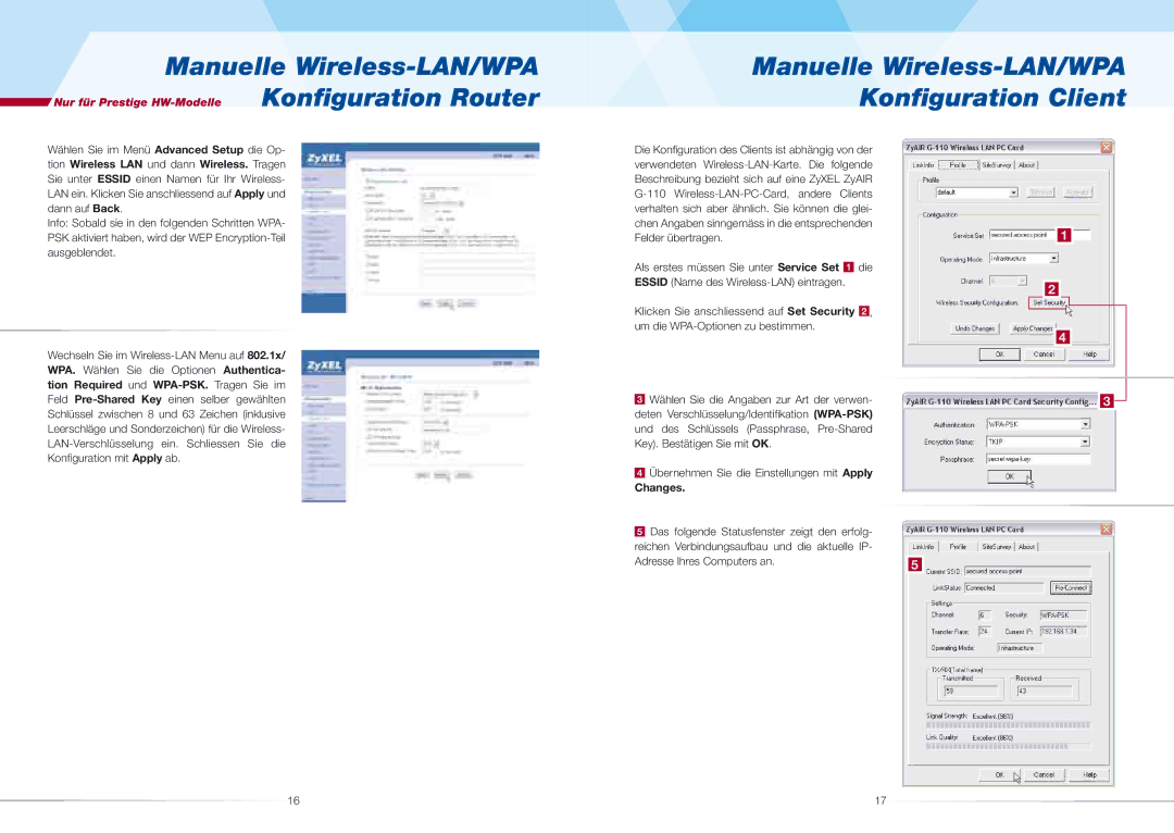 ZyXEL Communications 661H/HW(-I), 660H/HW(-I) quick start Manuelle Wireless-LAN/WPA Konﬁguration Client, Changes 