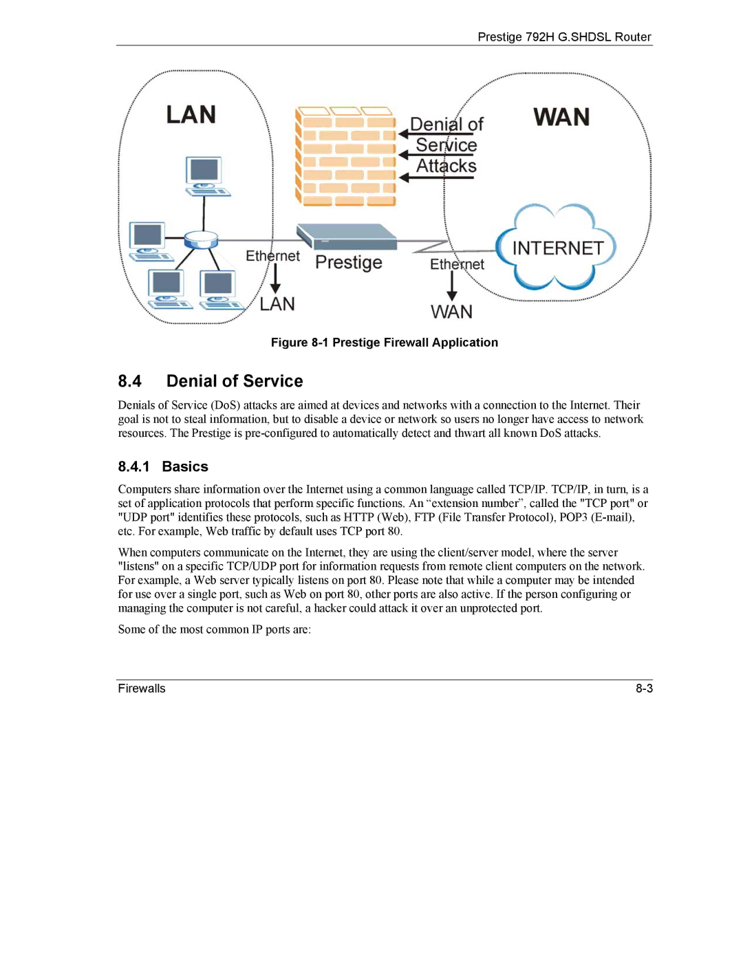 ZyXEL Communications 792H manual Denial of Service, Basics 