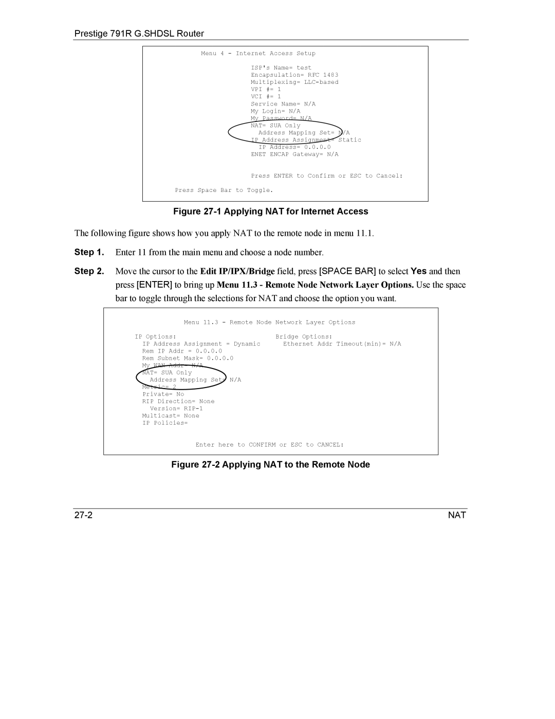 ZyXEL Communications 792H manual Applying NAT for Internet Access 