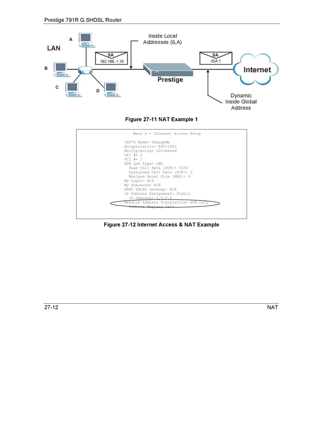 ZyXEL Communications 792H manual NAT Example 