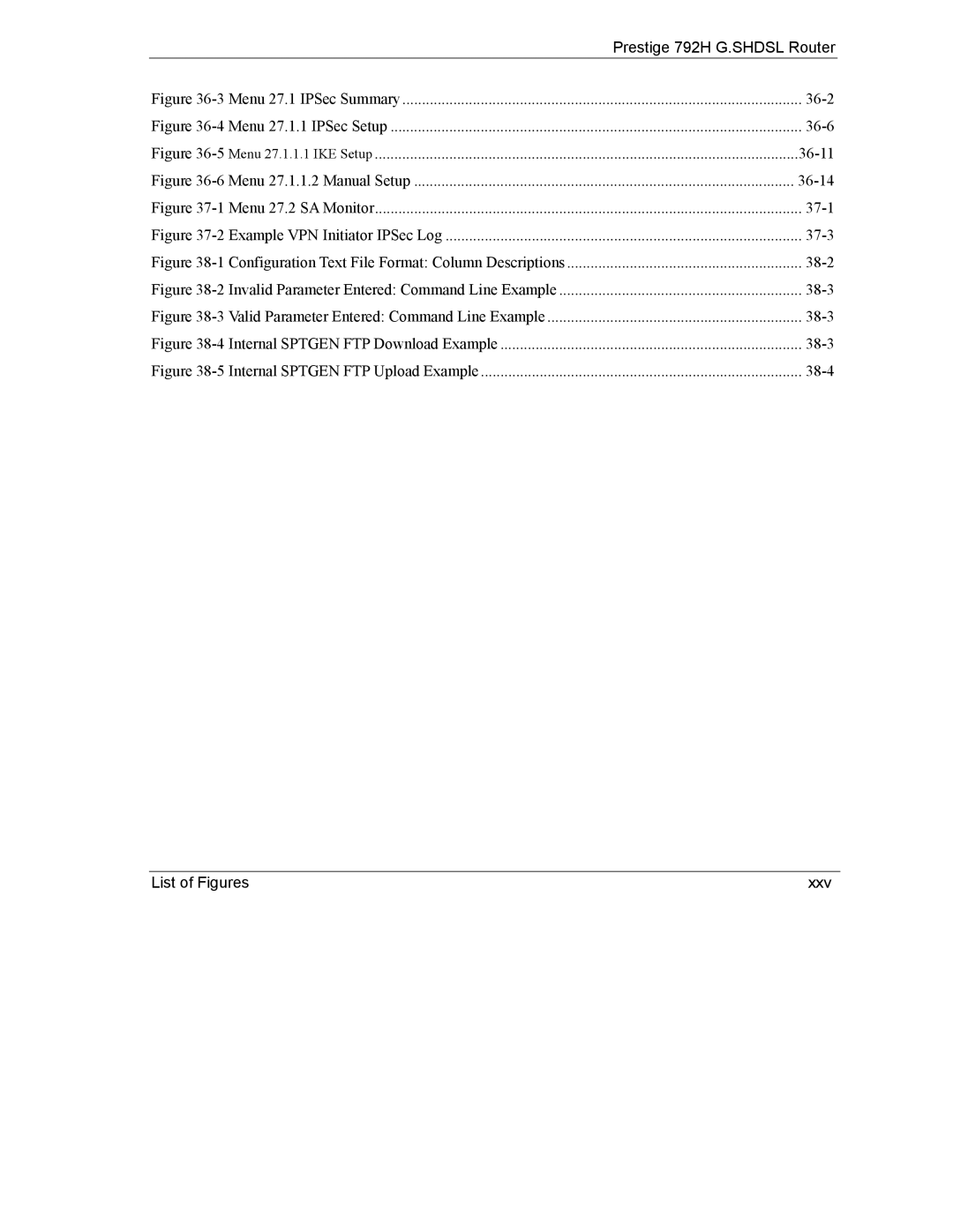 ZyXEL Communications 792H manual List of Figures Xxv 