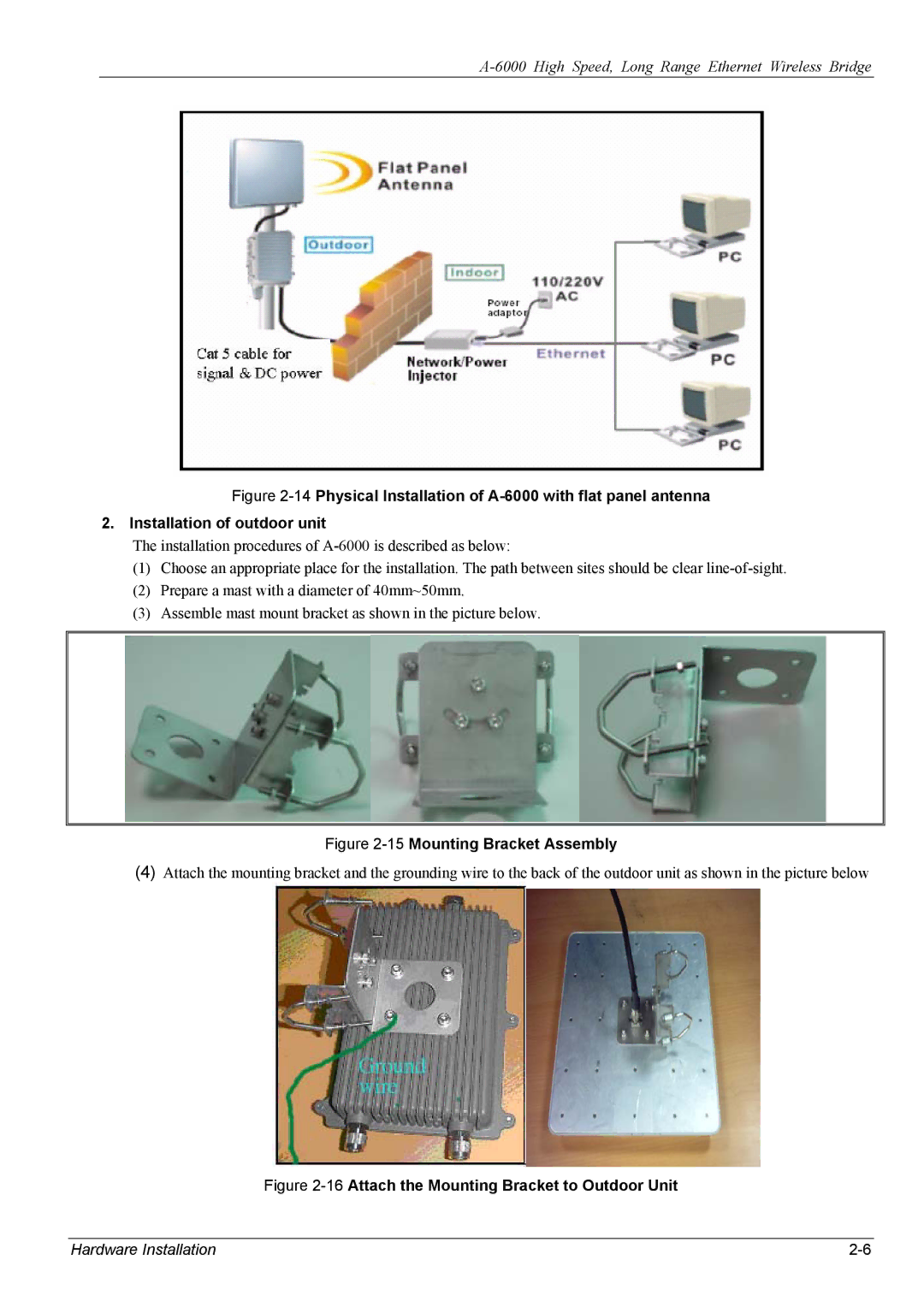 ZyXEL Communications A-6000 manual 15Mounting Bracket Assembly 