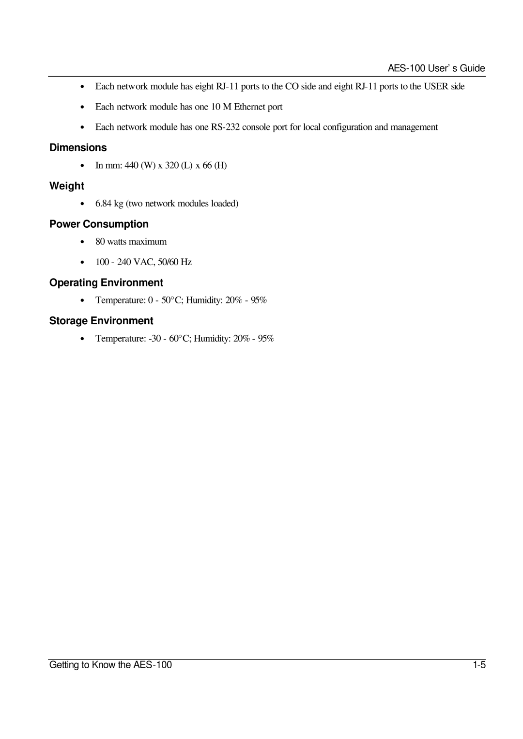 ZyXEL Communications AES-100 manual Dimensions 