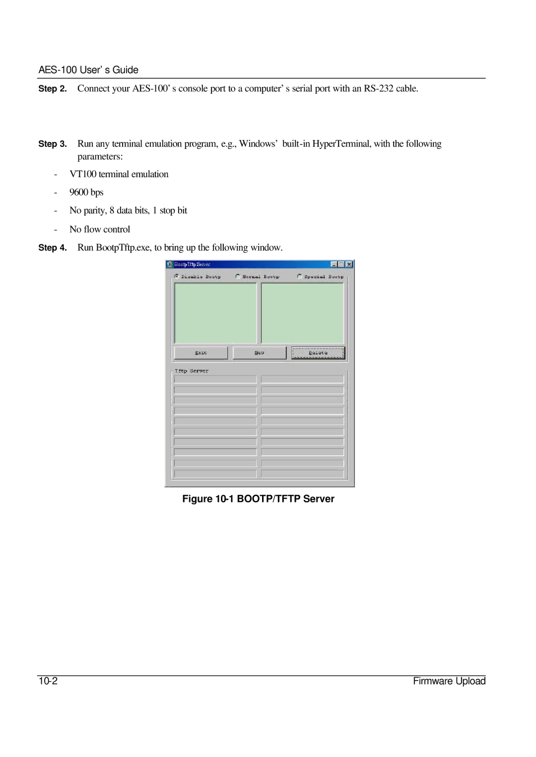 ZyXEL Communications AES-100 manual BOOTP/TFTP Server 