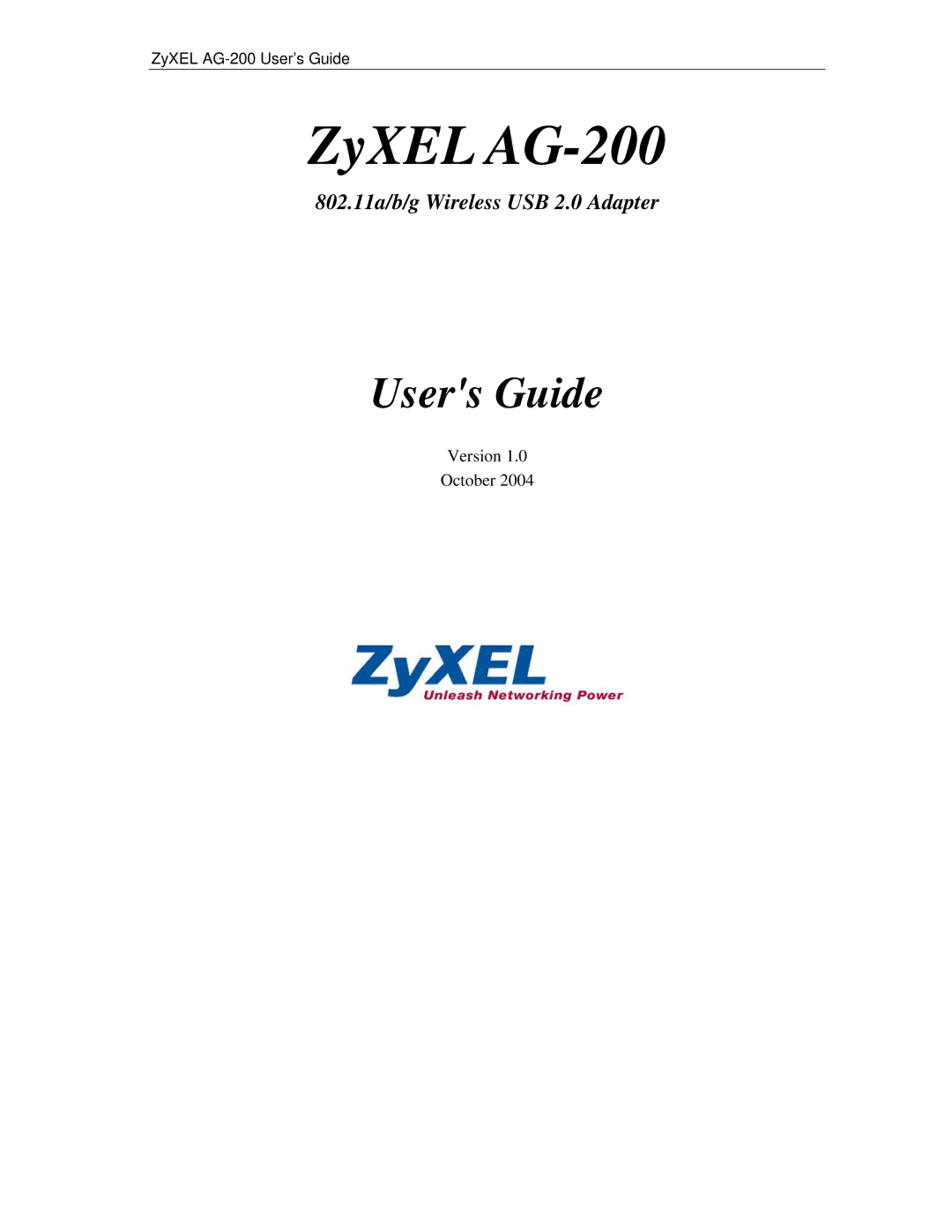 ZyXEL Communications manual ZyXEL AG-200 