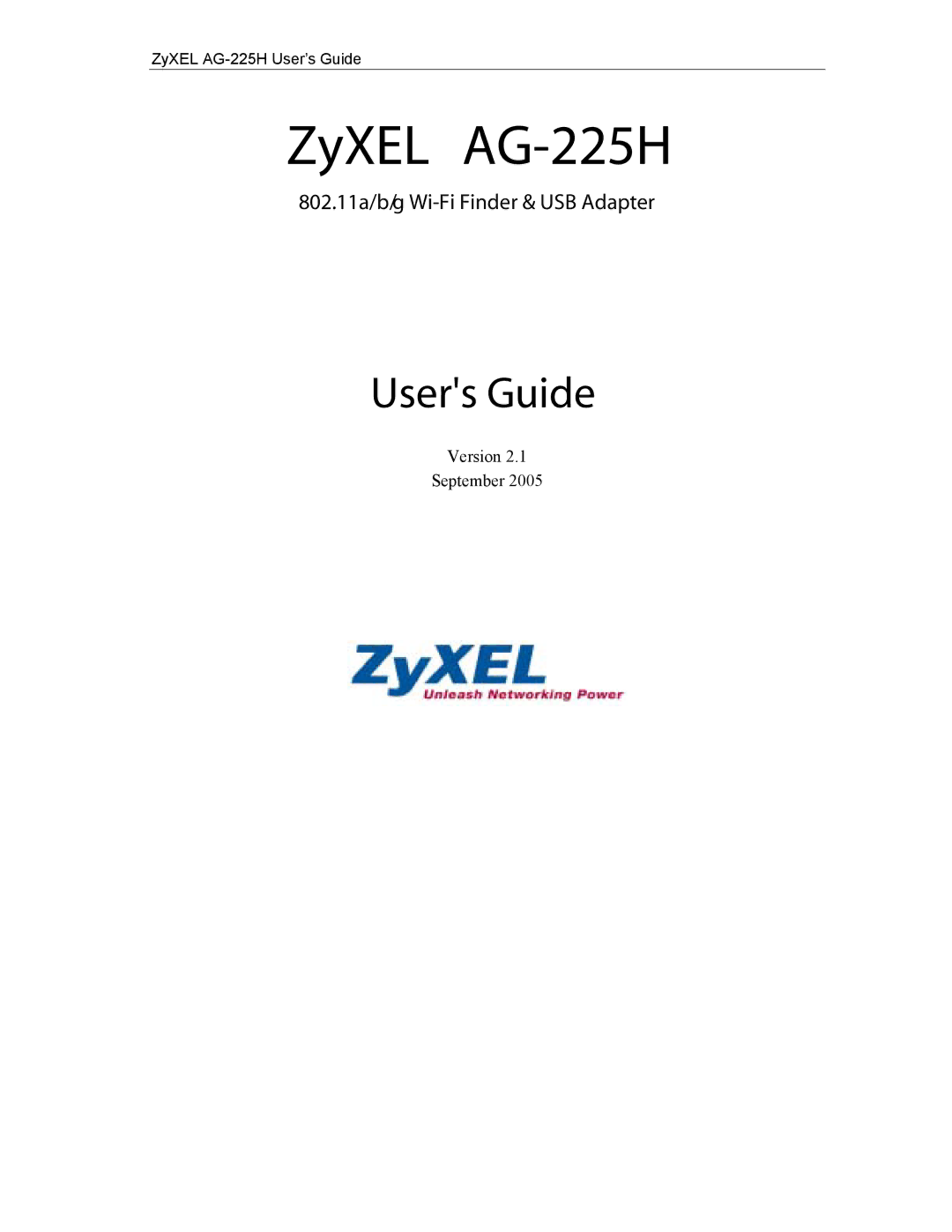 ZyXEL Communications manual ZyXEL AG-225H 