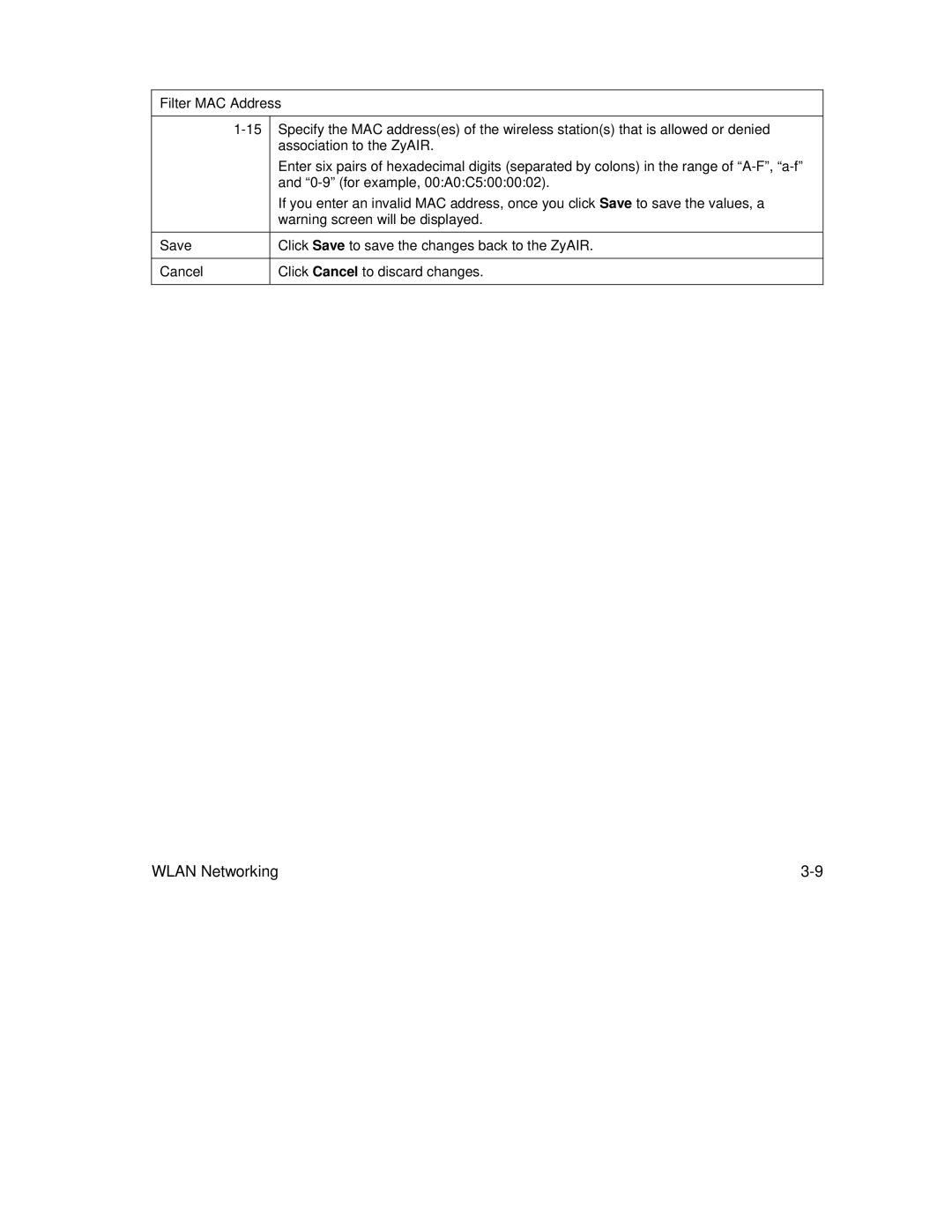 ZyXEL Communications AG-225H manual Wlan Networking 