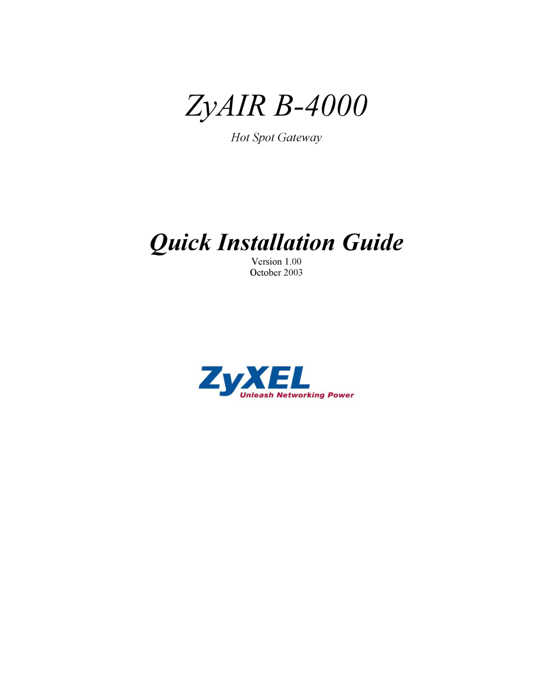 ZyXEL Communications manual ZyAIR B-4000 