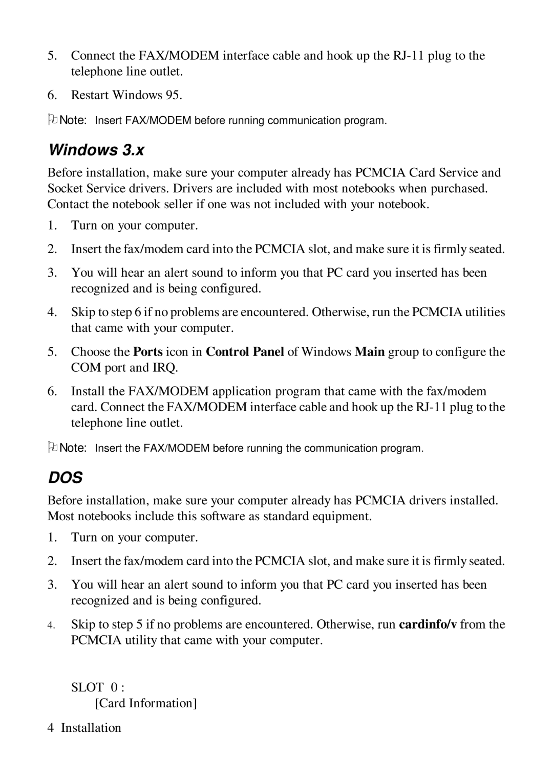 ZyXEL Communications Comet 336P user manual Dos 