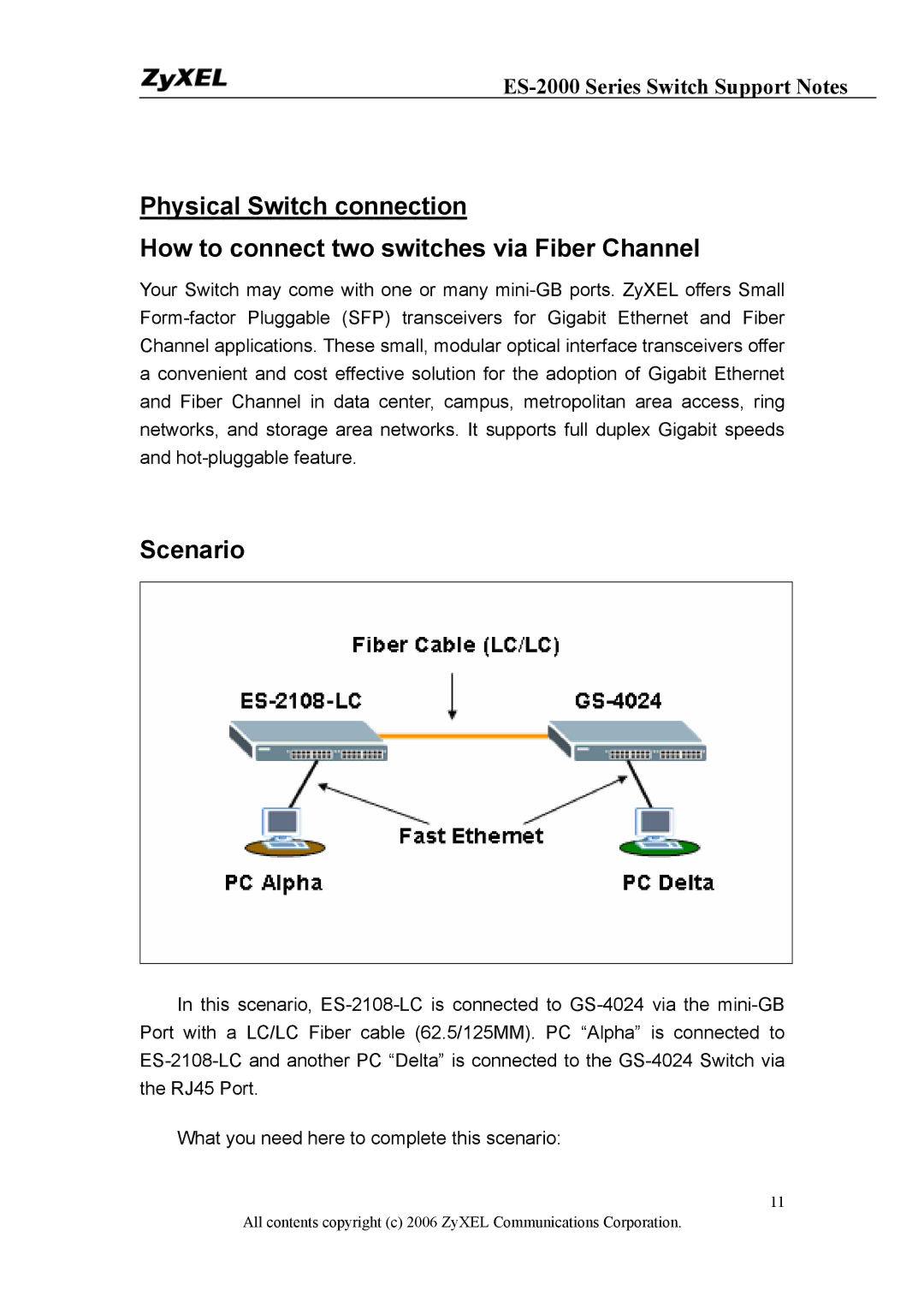 ZyXEL Communications ES-2024A, ES-2048, ES-2024PWR manual Scenario 