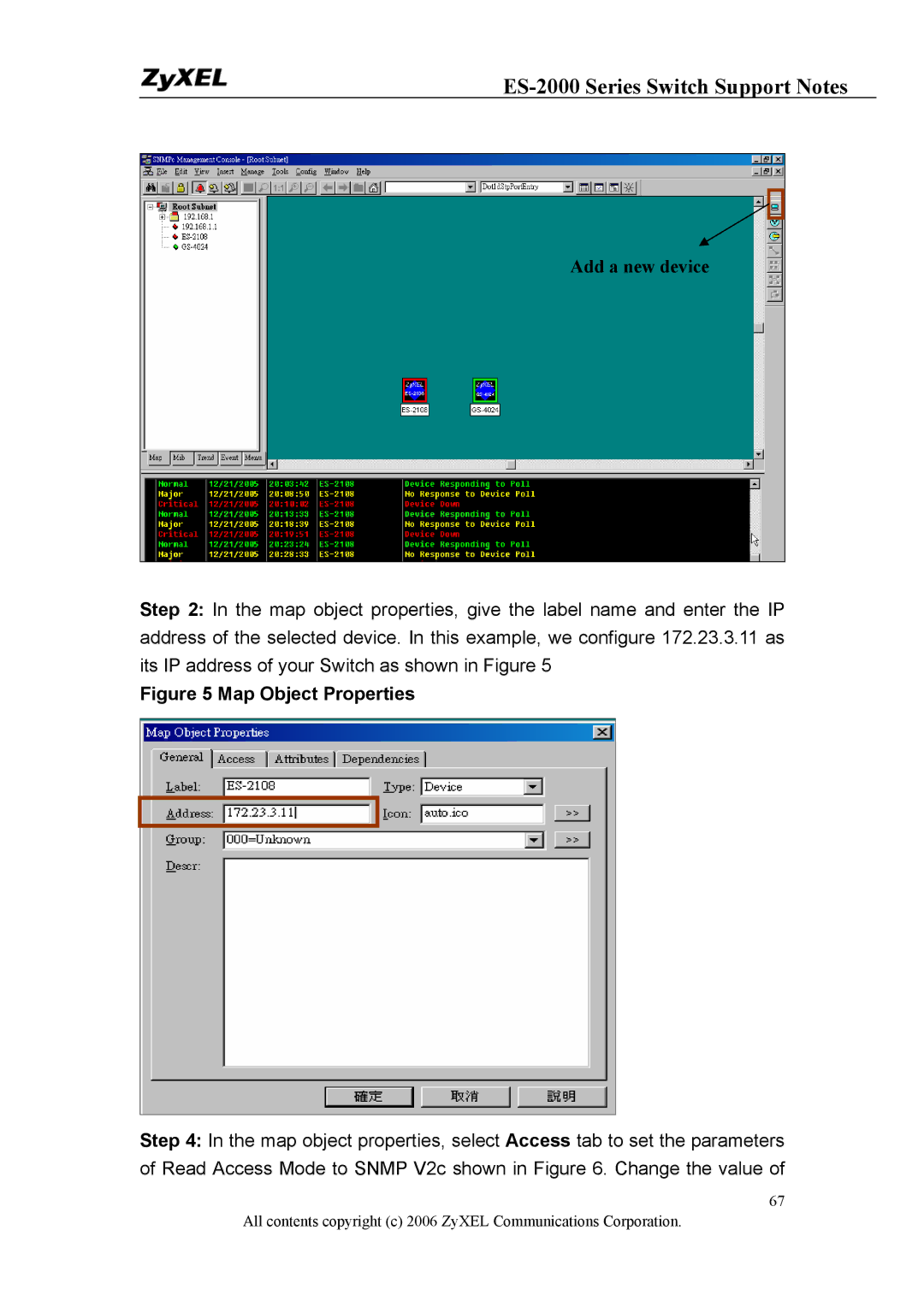 ZyXEL Communications ES-2024PWR, ES-2048, ES-2024A manual Map Object Properties 