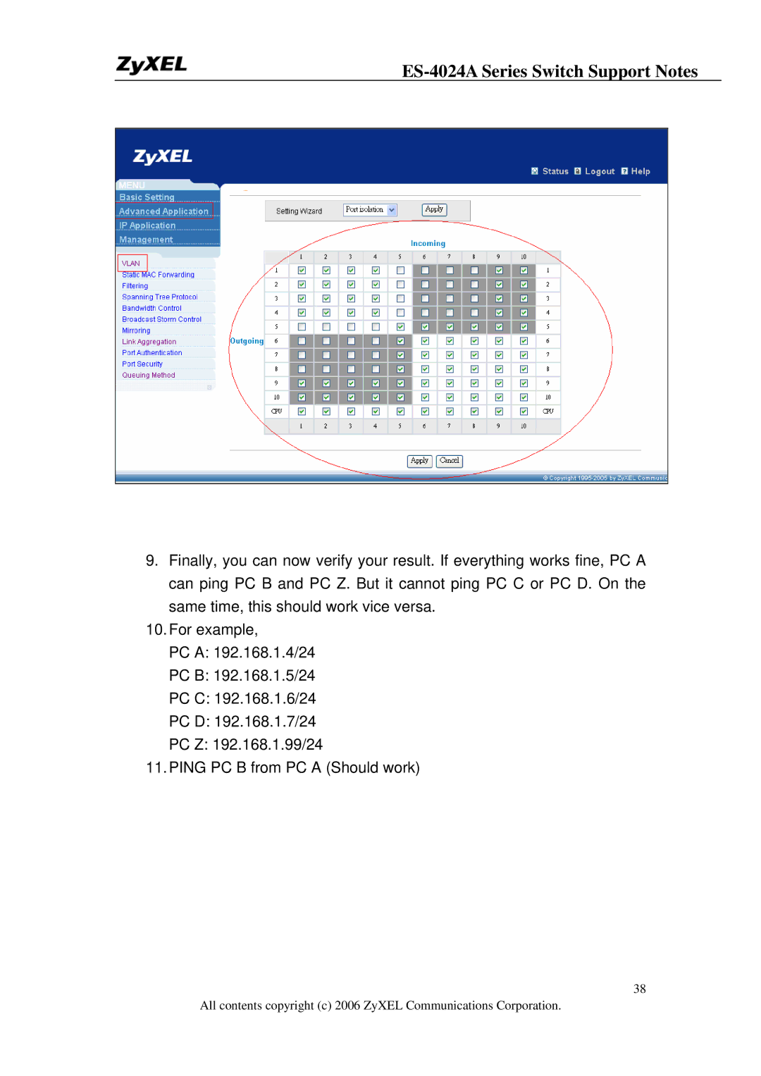 ZyXEL Communications manual ES-4024A Series Switch Support Notes 