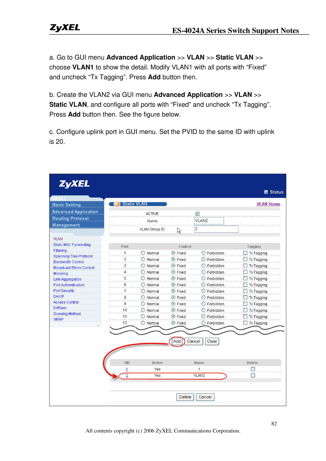 ZyXEL Communications manual ES-4024A Series Switch Support Notes 