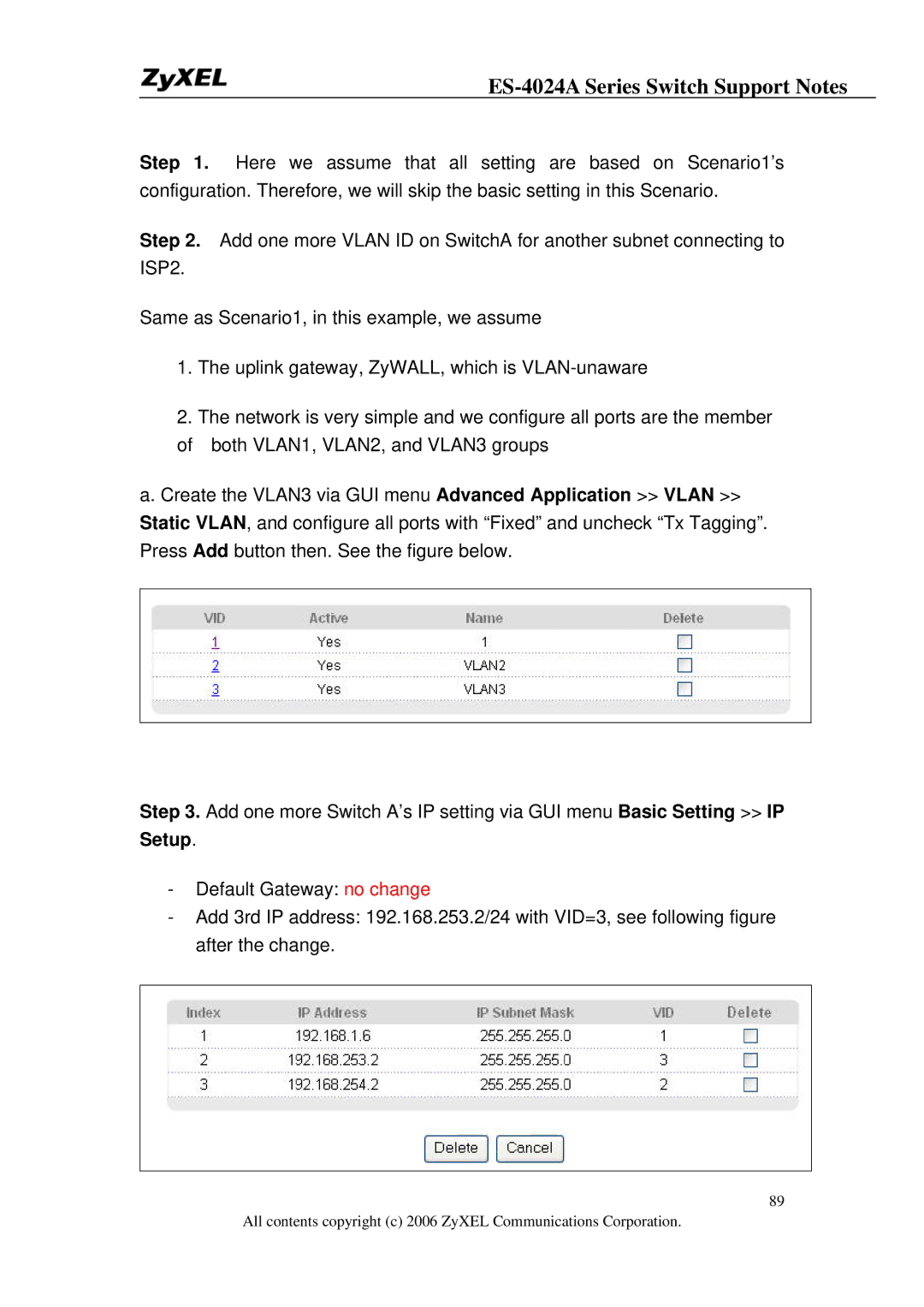 ZyXEL Communications manual ES-4024A Series Switch Support Notes 