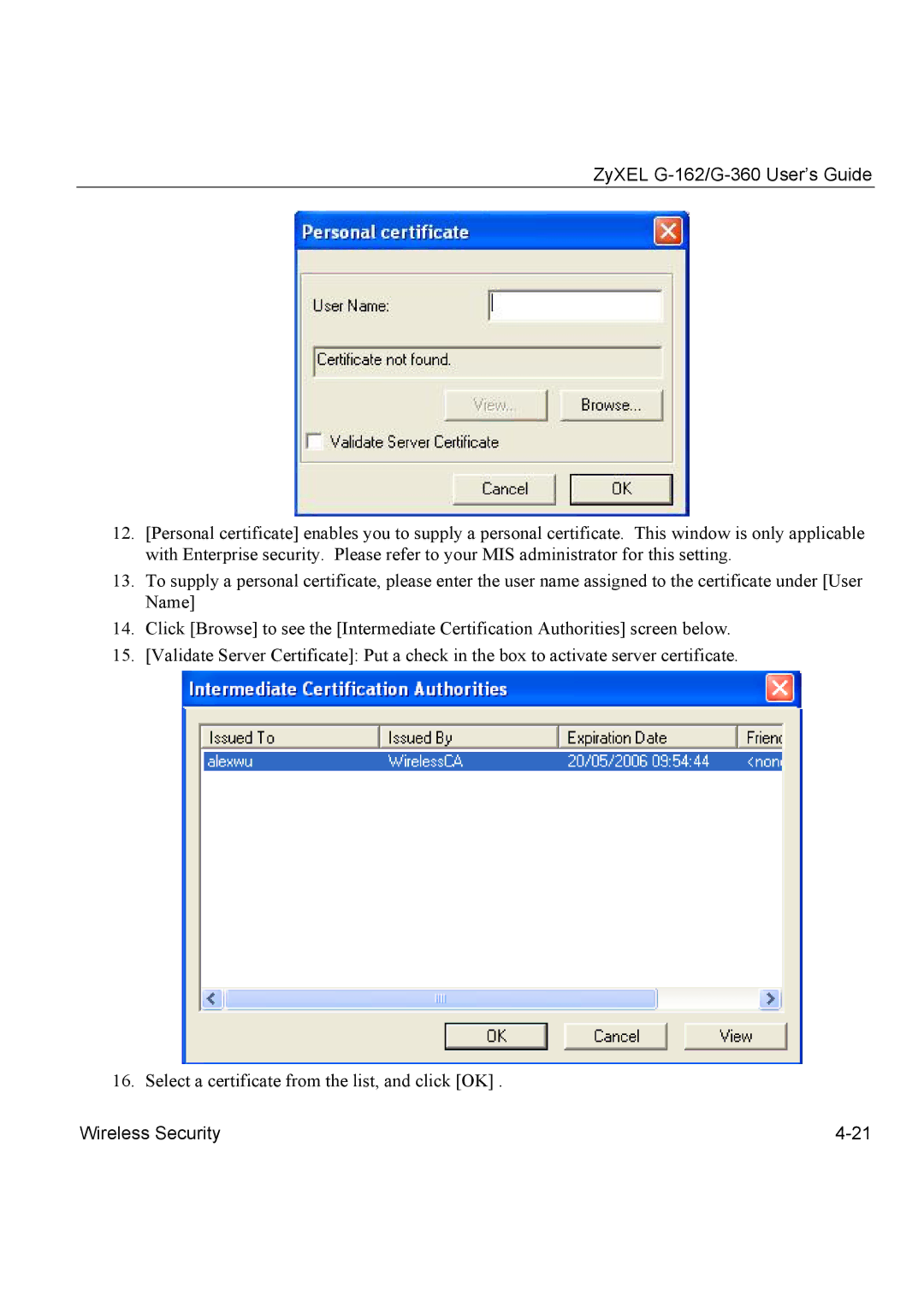 ZyXEL Communications manual ZyXEL G-162/G-360 User’s Guide 