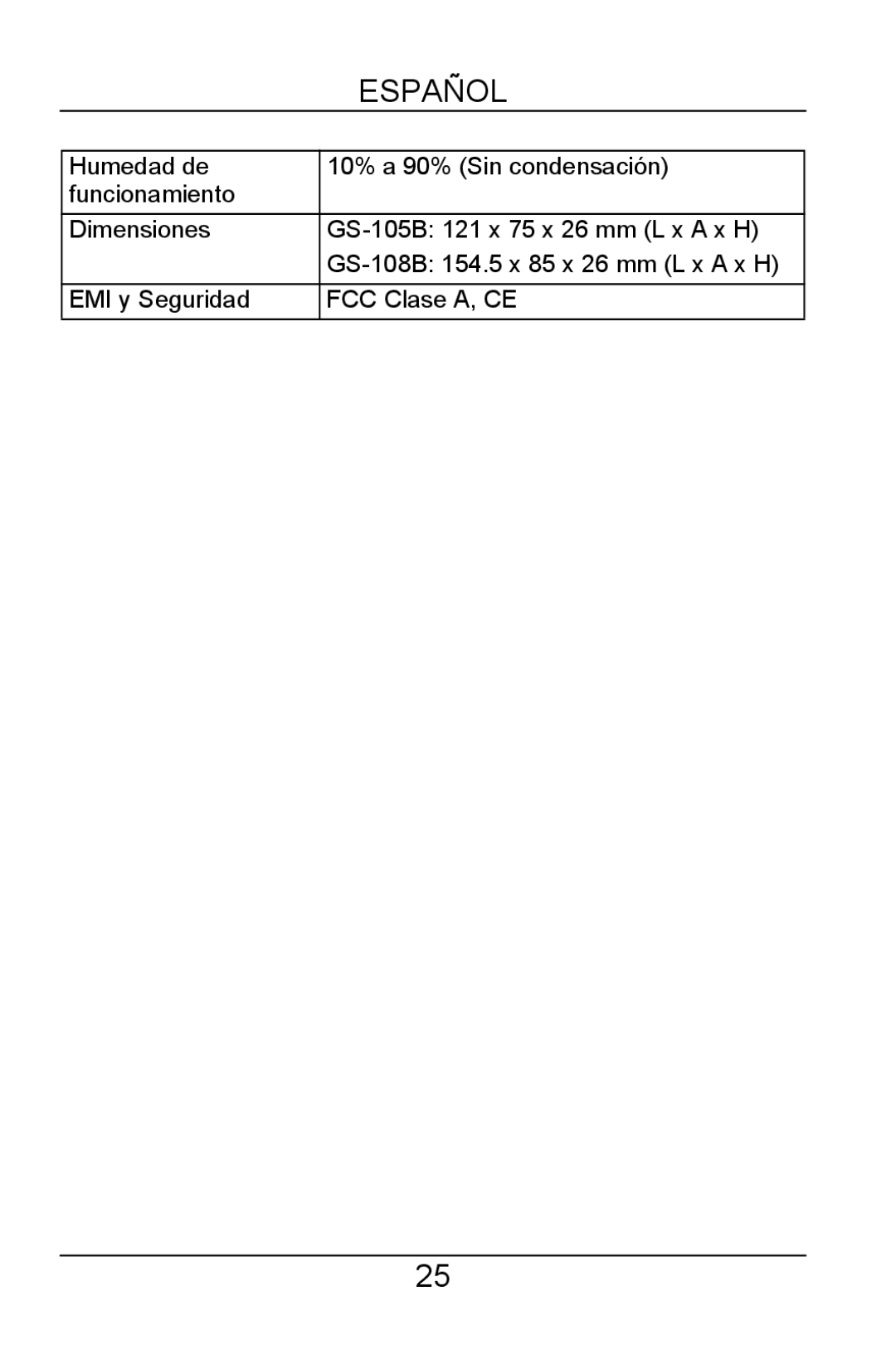 ZyXEL Communications GS-105B/108B manual Español 