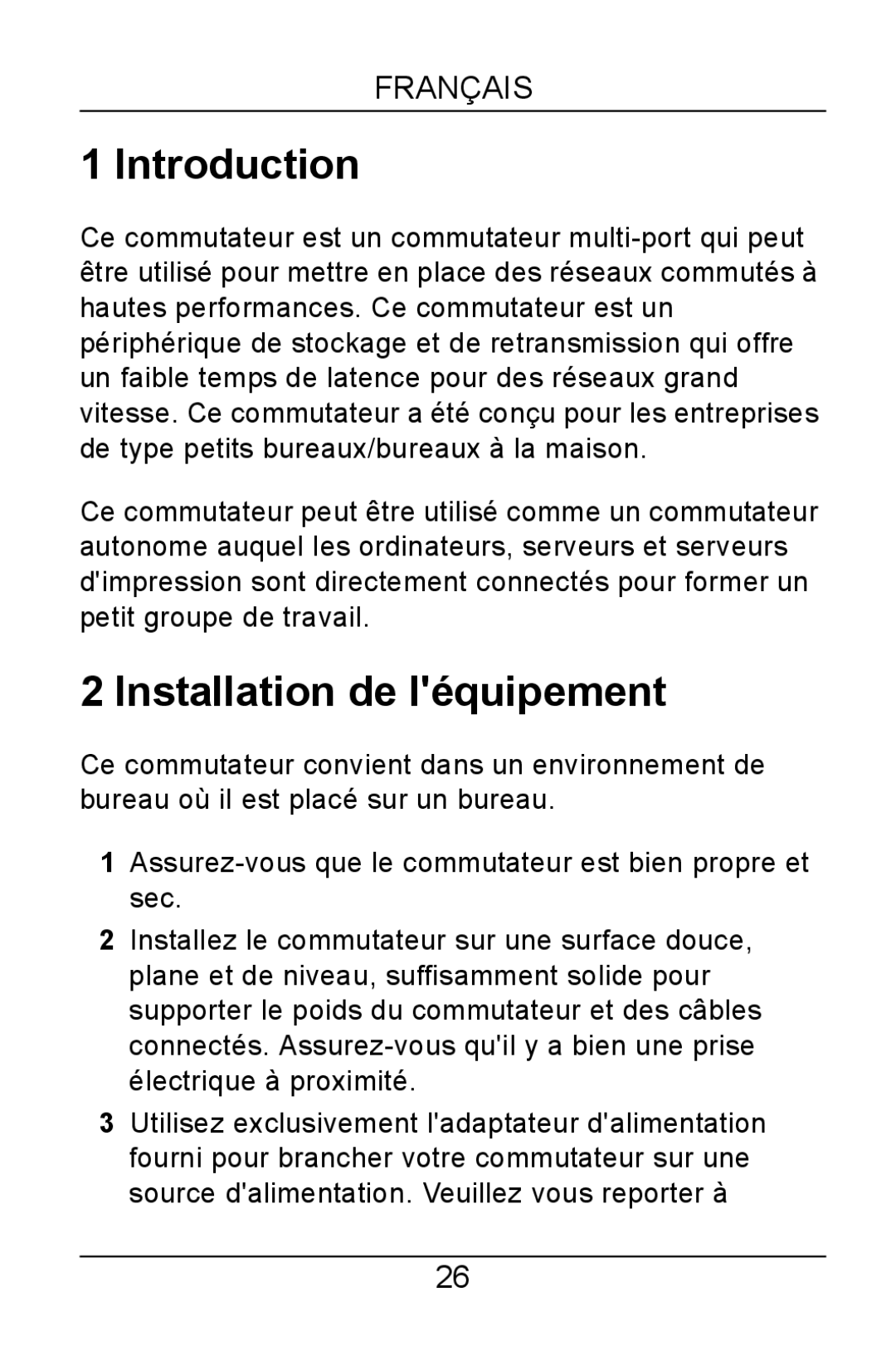 ZyXEL Communications GS-105B/108B manual Introduction, Installation de léquipement 