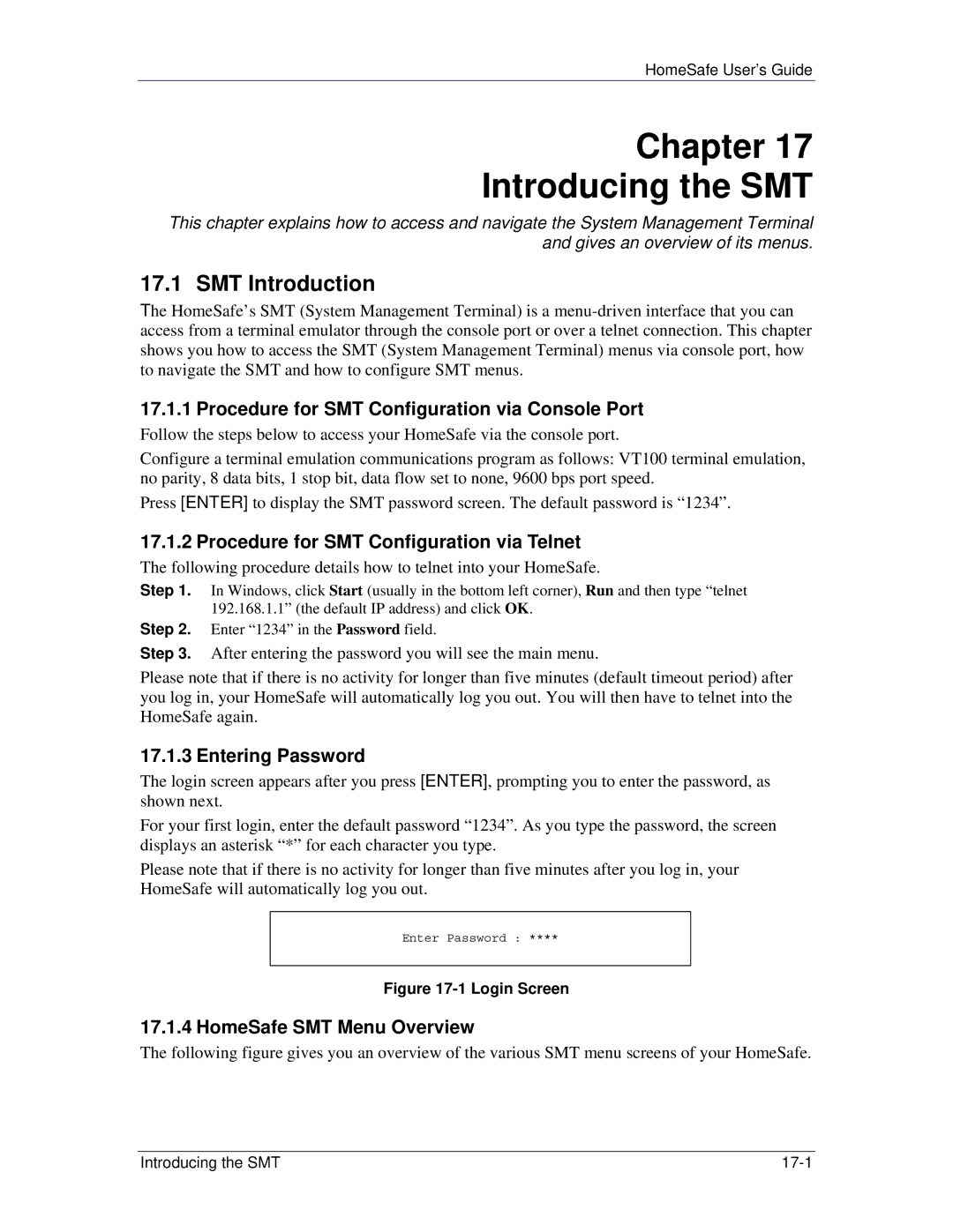 ZyXEL Communications HS100/HS100W manual Chapter Introducing the SMT, SMT Introduction 