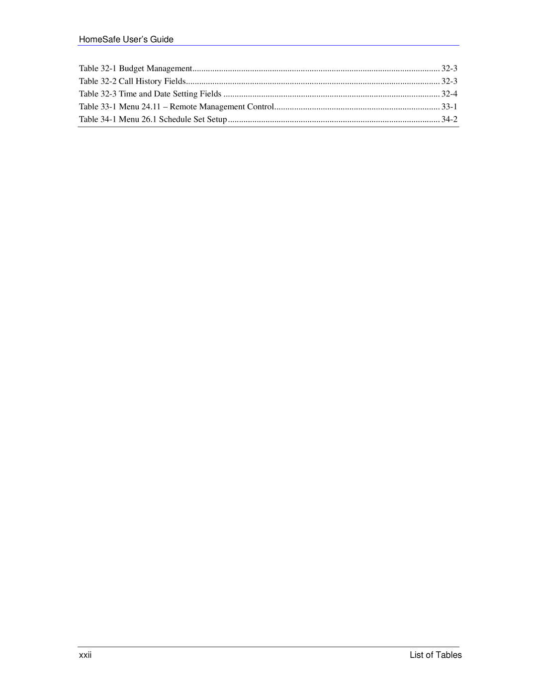 ZyXEL Communications HS100/HS100W manual Xxii List of Tables 