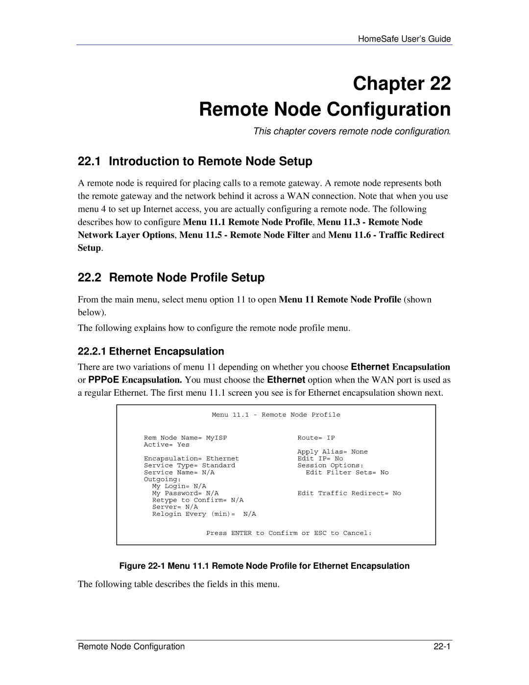 ZyXEL Communications HS100/HS100W manual Chapter Remote Node Configuration, Introduction to Remote Node Setup 