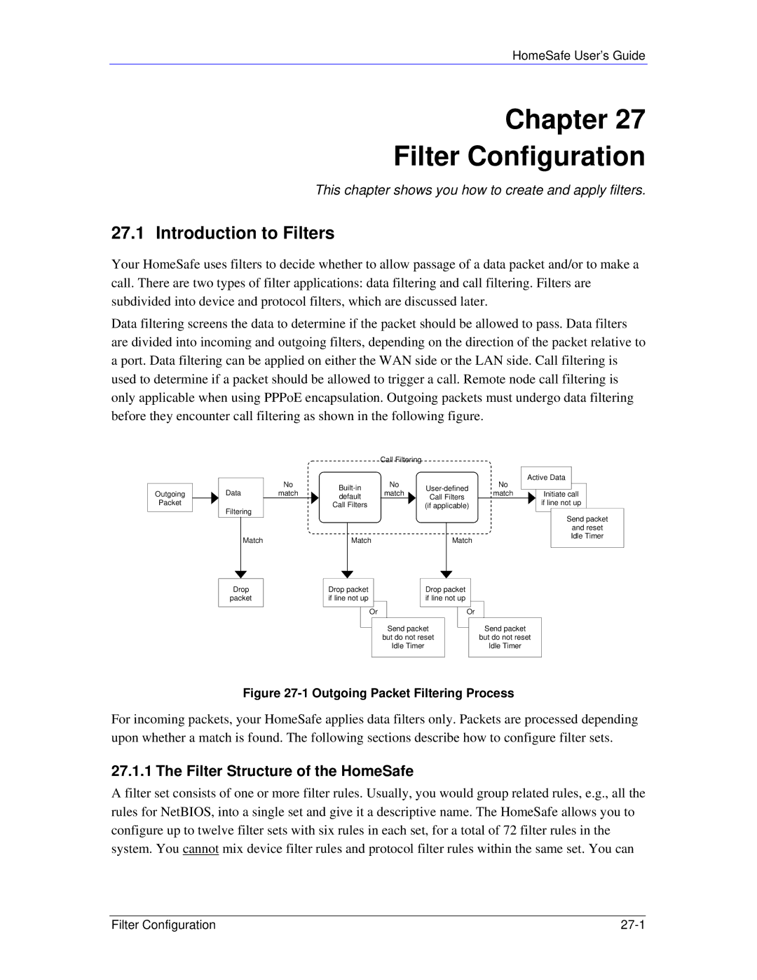 ZyXEL Communications HS100/HS100W Chapter Filter Configuration, Introduction to Filters, Filter Structure of the HomeSafe 