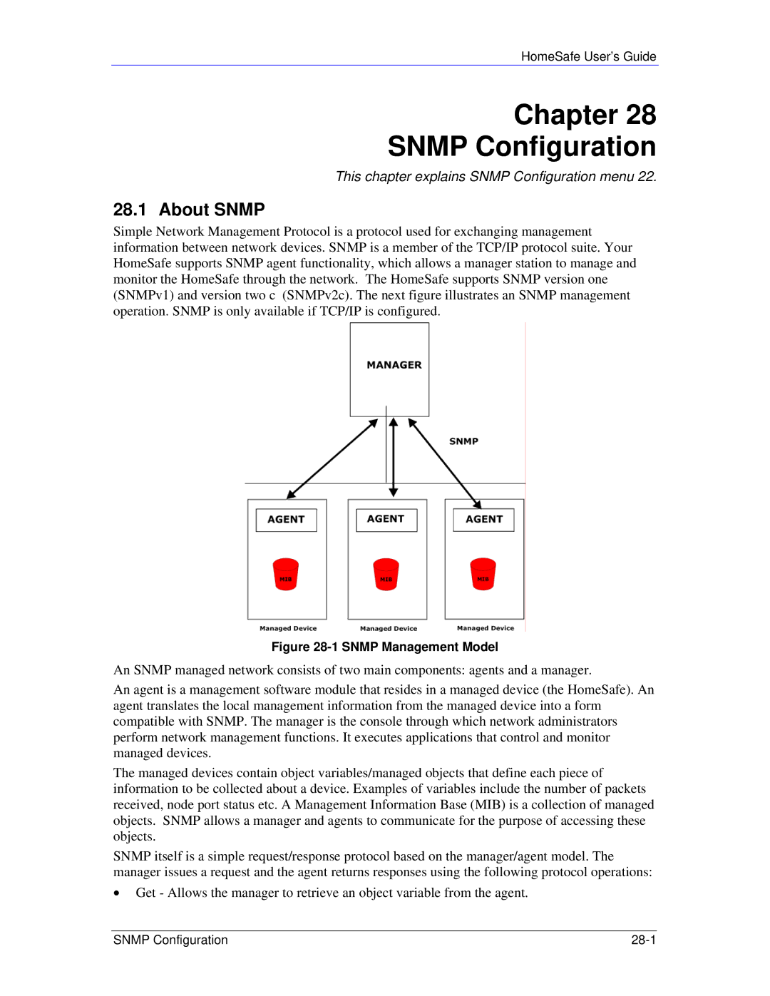 ZyXEL Communications HS100/HS100W manual Chapter Snmp Configuration, About Snmp 