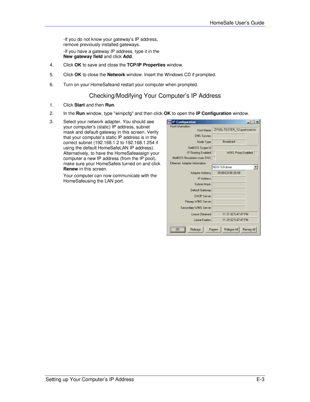 ZyXEL Communications HS100/HS100W manual Checking/Modifying Your Computer’s IP Address 