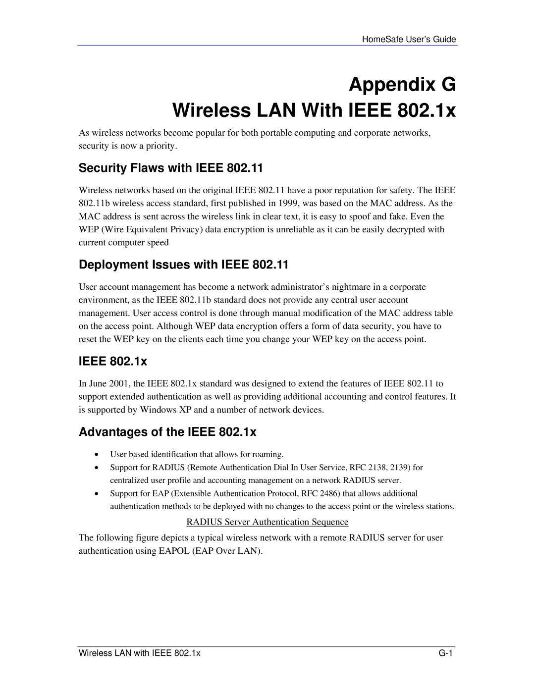 ZyXEL Communications HS100/HS100W Appendix G Wireless LAN With Ieee, Security Flaws with Ieee, Deployment Issues with Ieee 