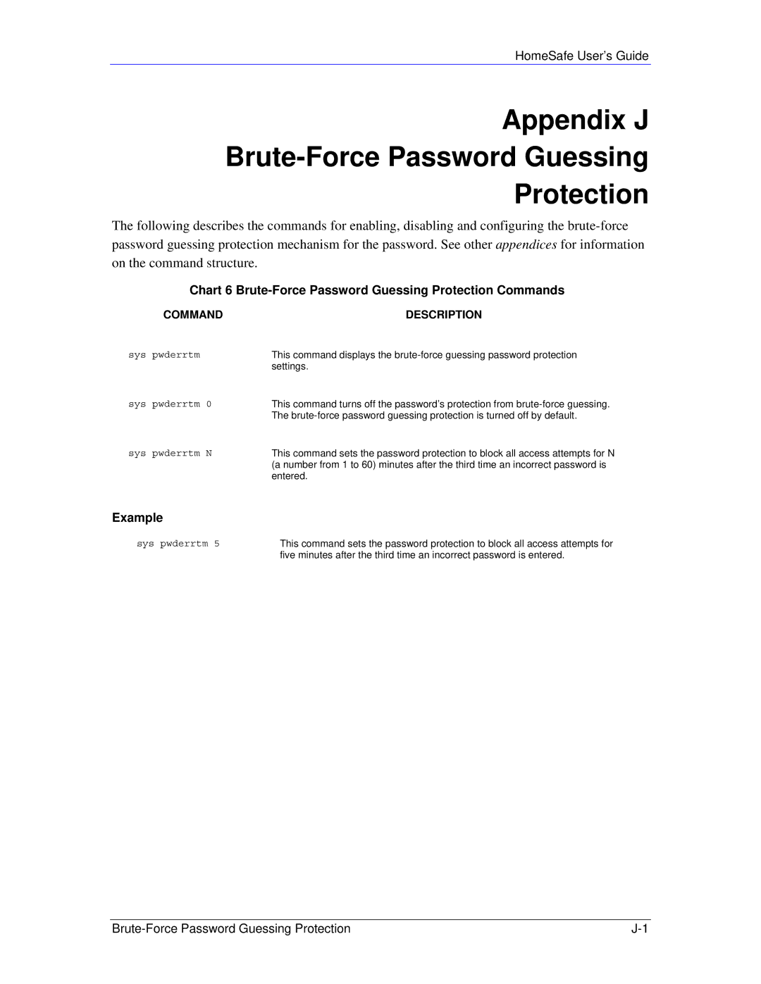 ZyXEL Communications HS100/HS100W manual Appendix J Brute-Force Password Guessing Protection, Example 