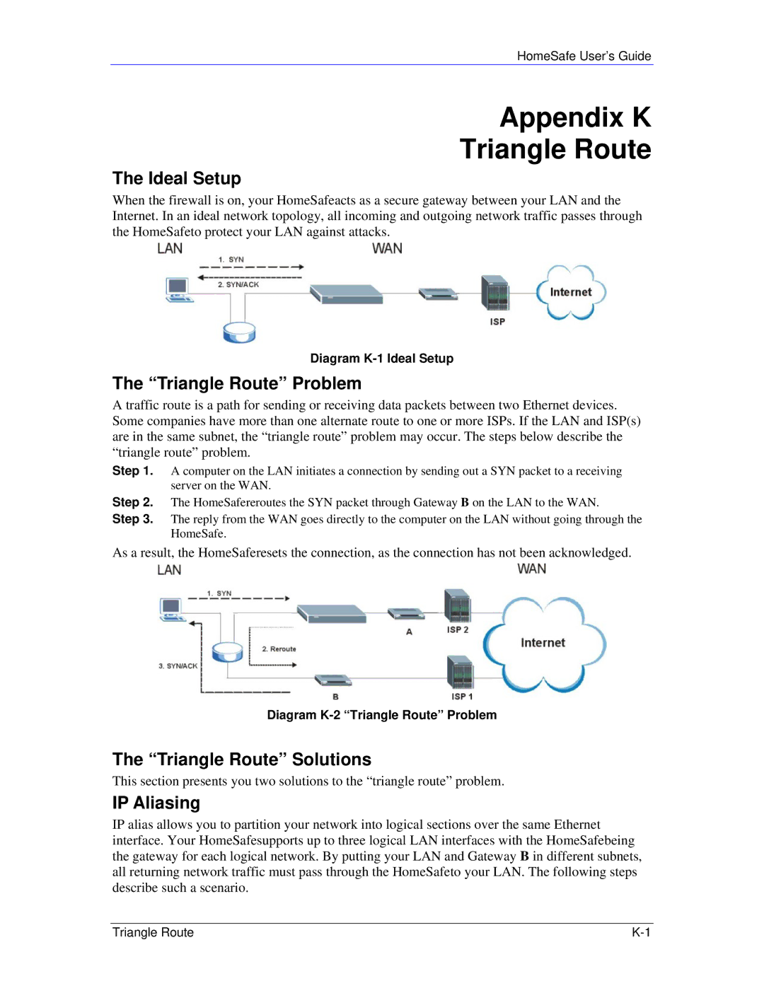 ZyXEL Communications HS100/HS100W Appendix K Triangle Route, Ideal Setup, Triangle Route Problem, Triangle Route Solutions 