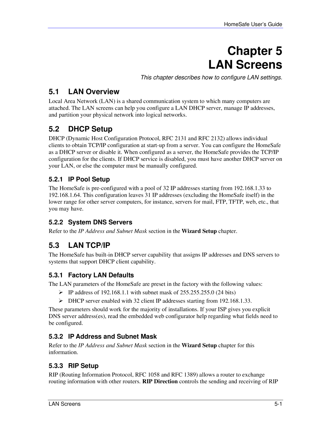 ZyXEL Communications HS100/HS100W manual Chapter LAN Screens, LAN Overview, Dhcp Setup 