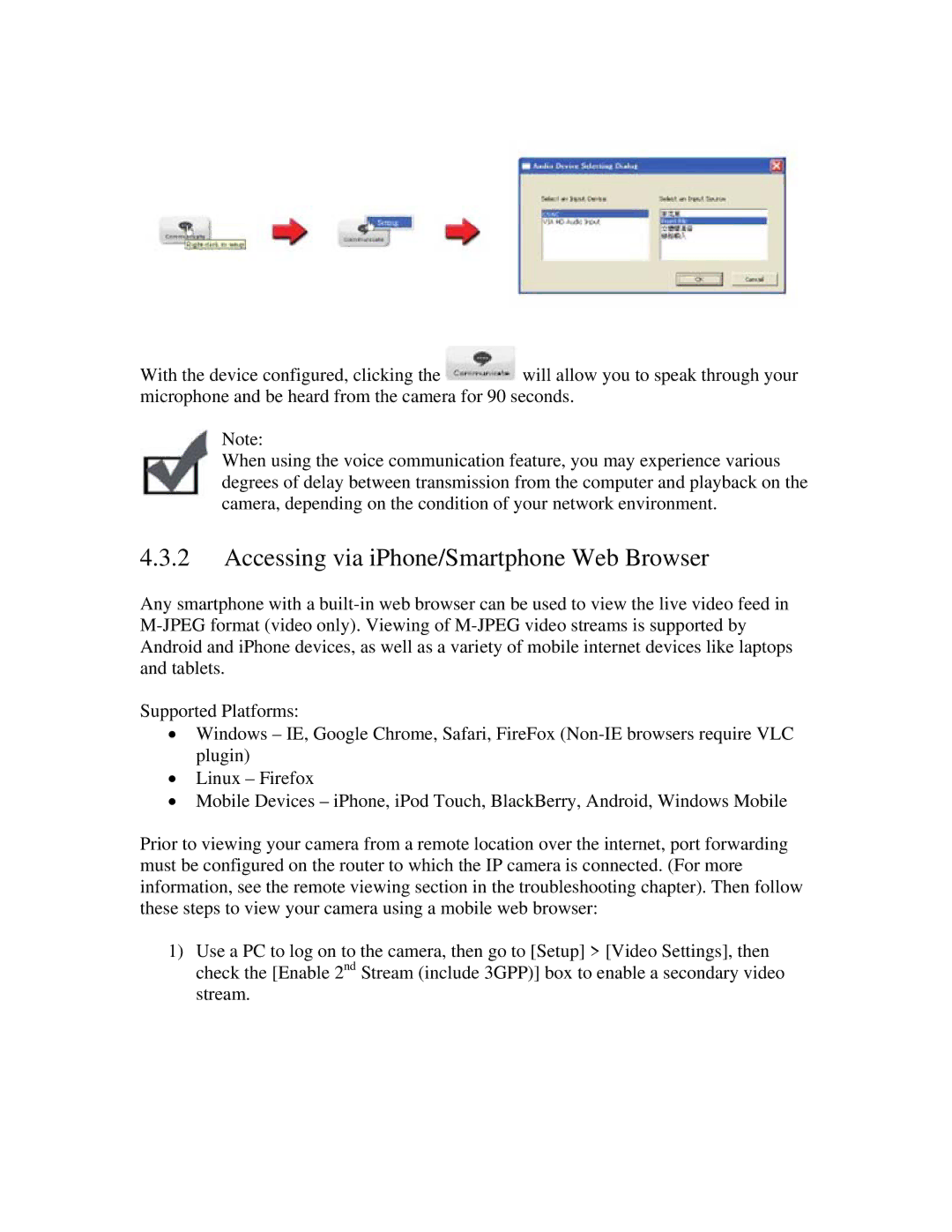 ZyXEL Communications IPC-3605N manual Accessing via iPhone/Smartphone Web Browser 