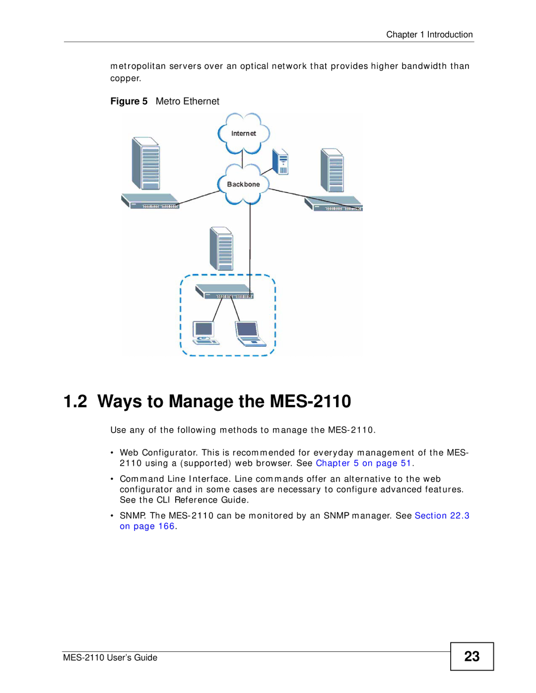 ZyXEL Communications manual Ways to Manage the MES-2110, Metro Ethernet 