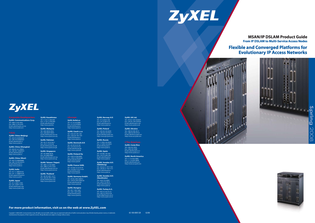 ZyXEL Communications specifications Spring, MSAN/IP DSLAM Product Guide, From IP DSLAM to Multi-Service Access Nodes 