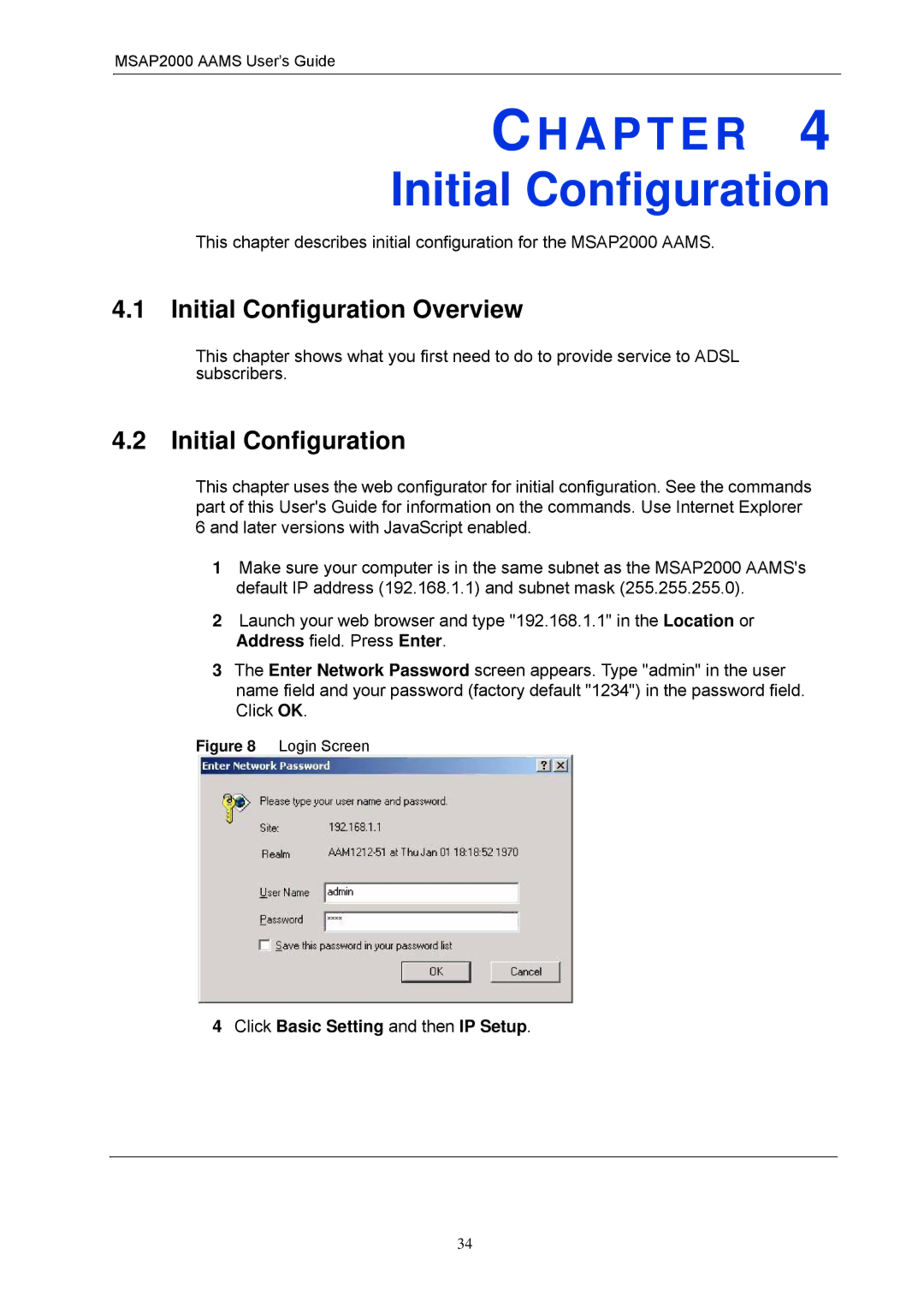 ZyXEL Communications MSAP2000 manual Initial Configuration Overview 