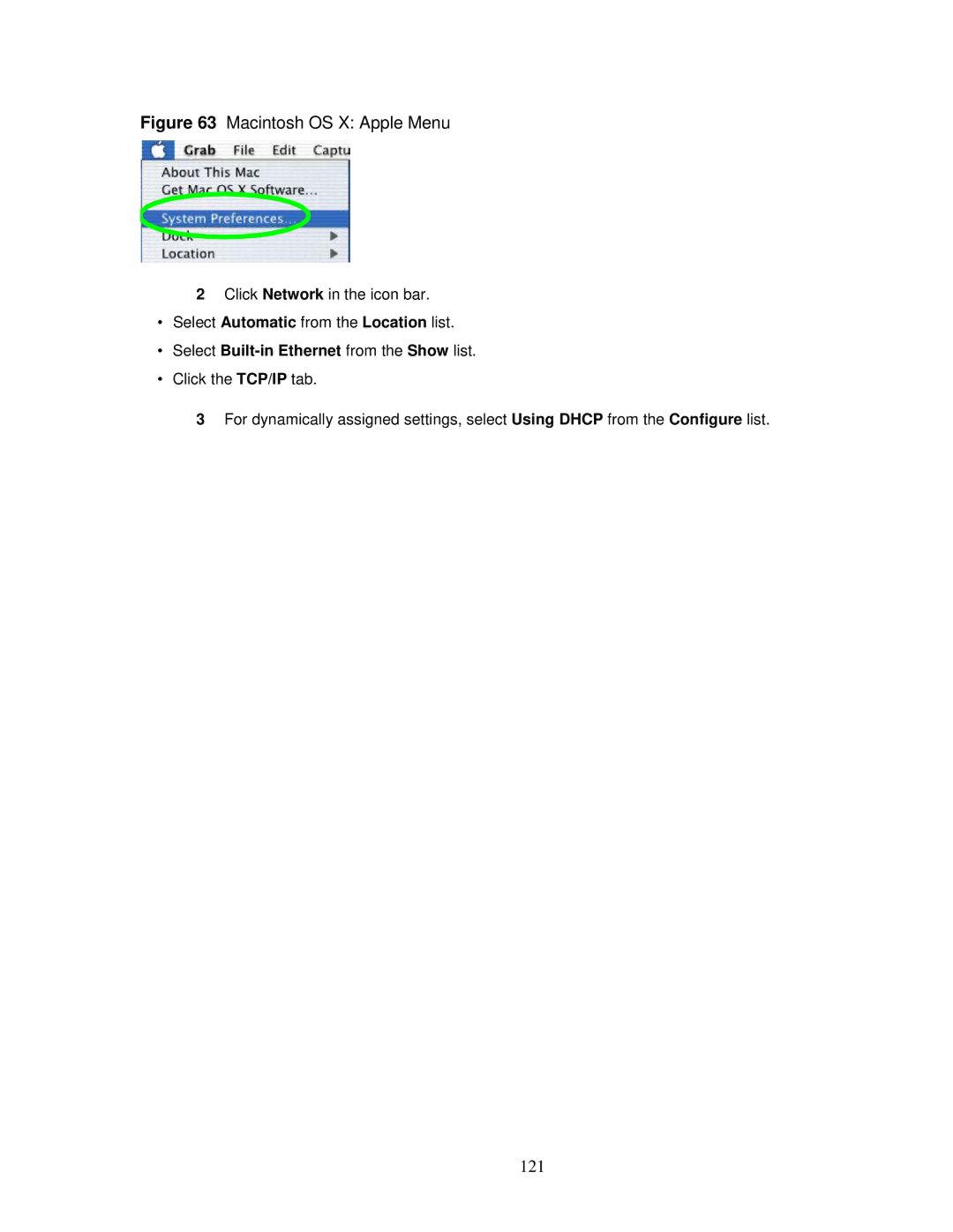 ZyXEL Communications MWR102 manual Macintosh OS X Apple Menu, 121 