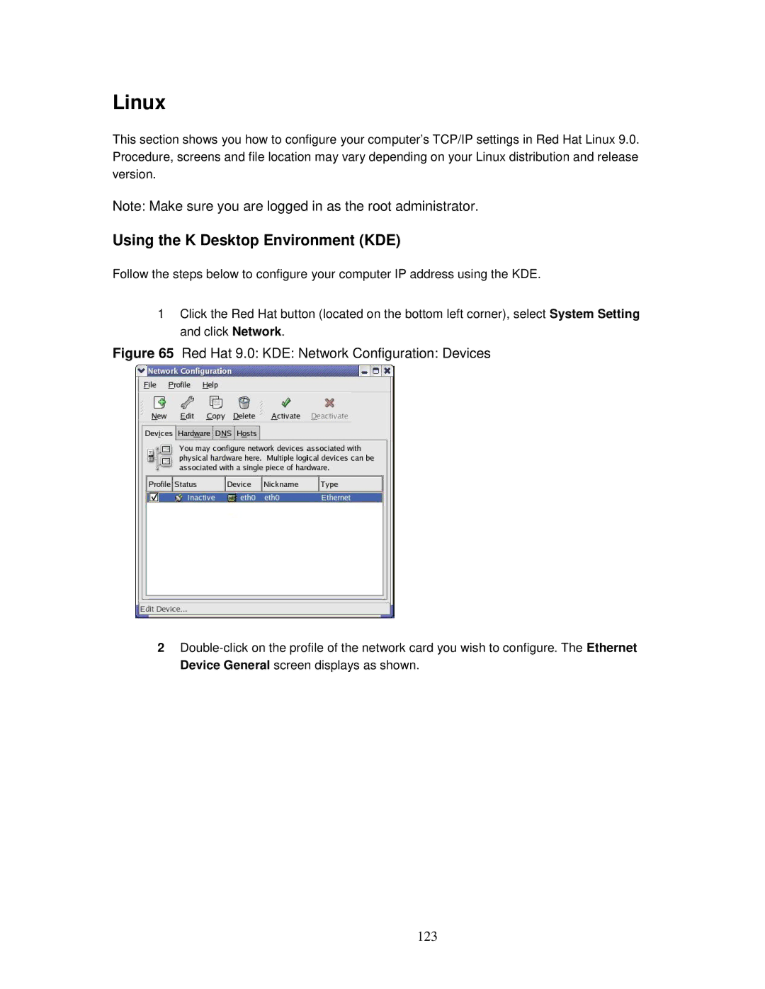 ZyXEL Communications MWR102 manual Linux, Using the K Desktop Environment KDE, 123 