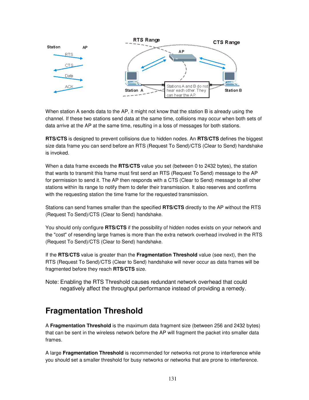 ZyXEL Communications MWR102 manual Fragmentation Threshold, 131 