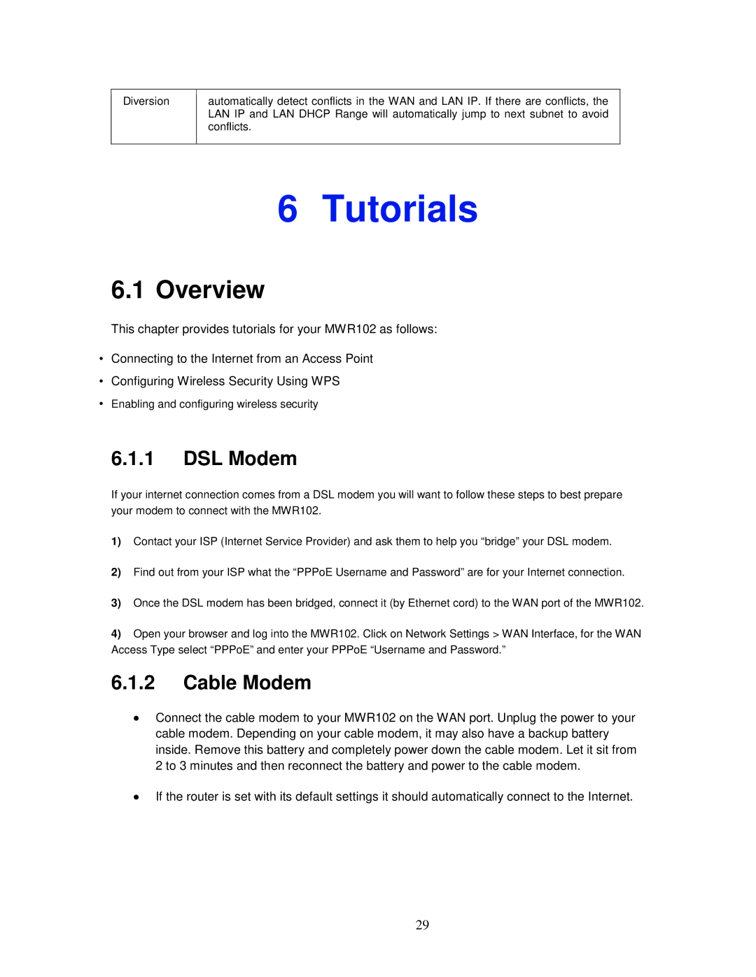 ZyXEL Communications MWR102 manual Tutorials, DSL Modem, Cable Modem 