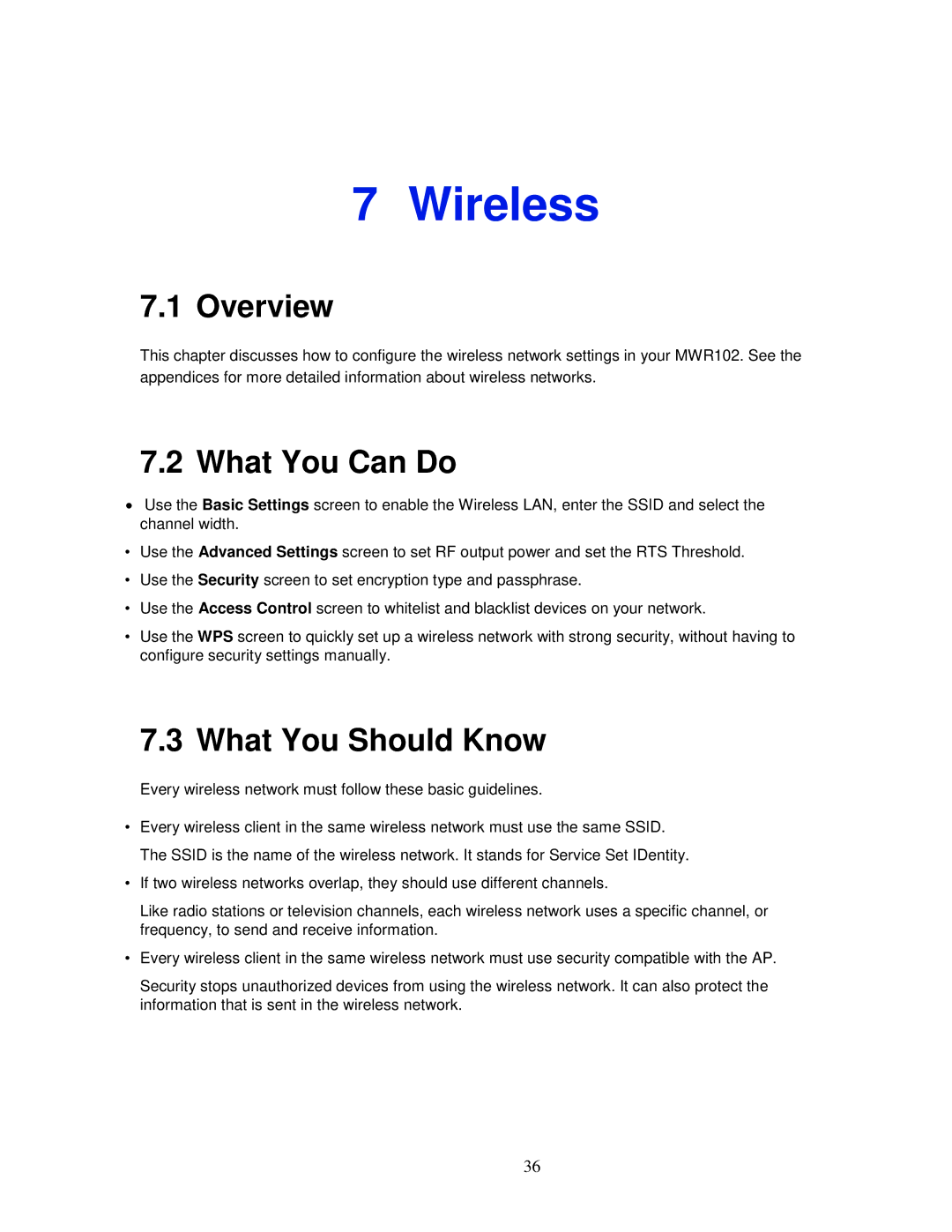 ZyXEL Communications MWR102 manual Wireless, What You Should Know 