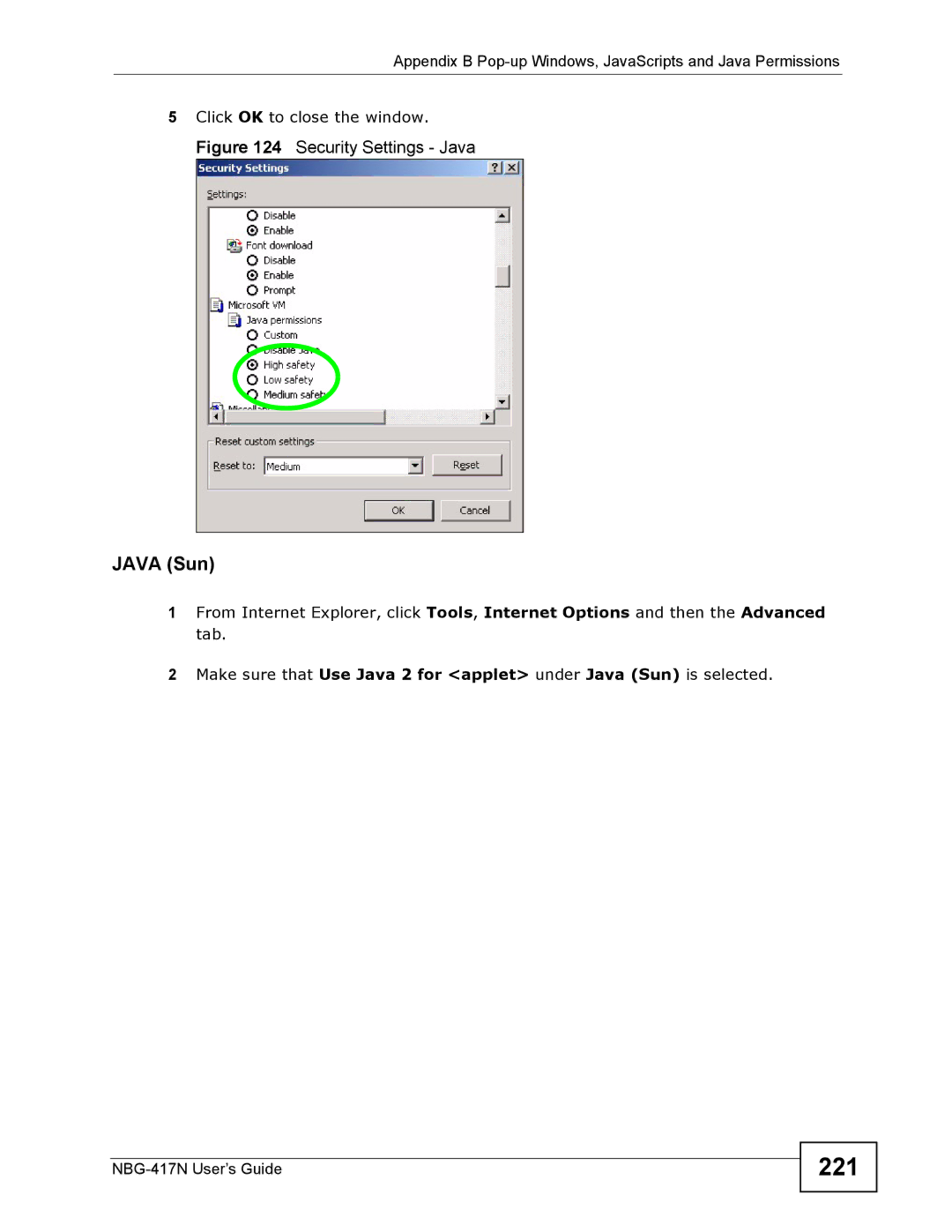 ZyXEL Communications NBG-417N manual 221, Java Sun 