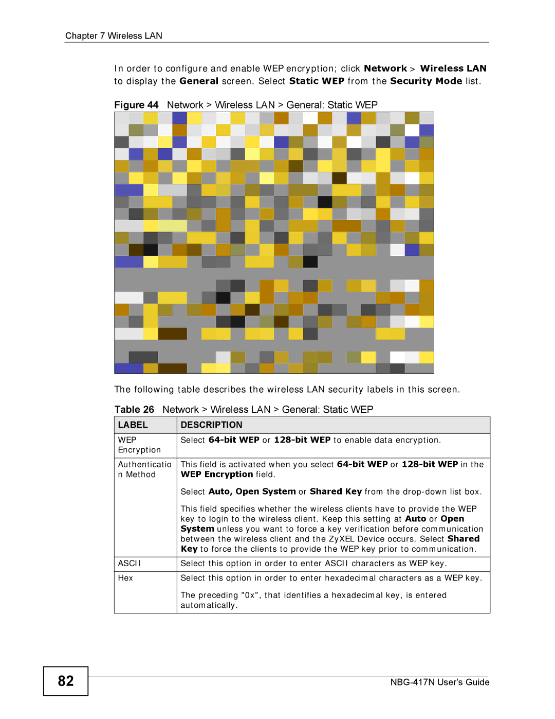 ZyXEL Communications NBG-417N manual Wep, Ascii 